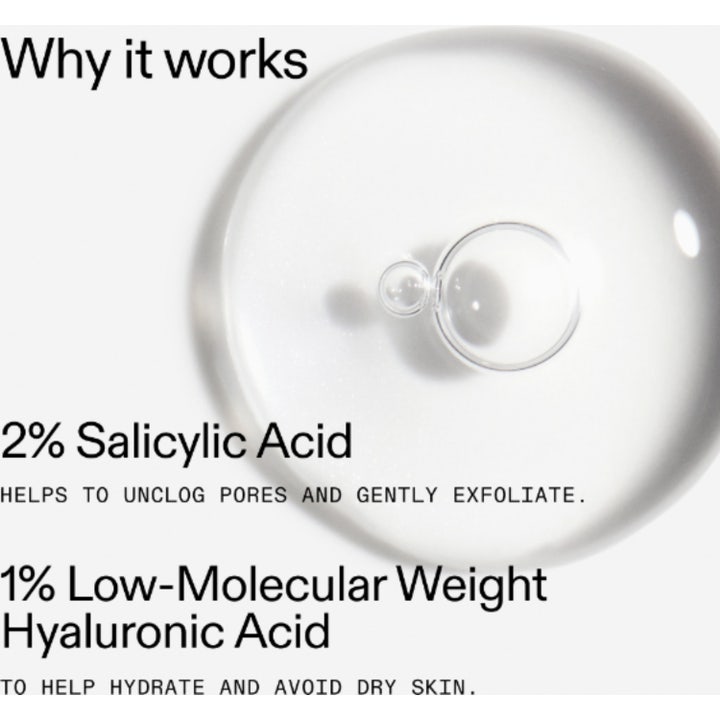 The INKEY List Beta Hydroxy Acid Serum 30 ml bha exfoliering för fet hy med en klar gel-liknande textur.
