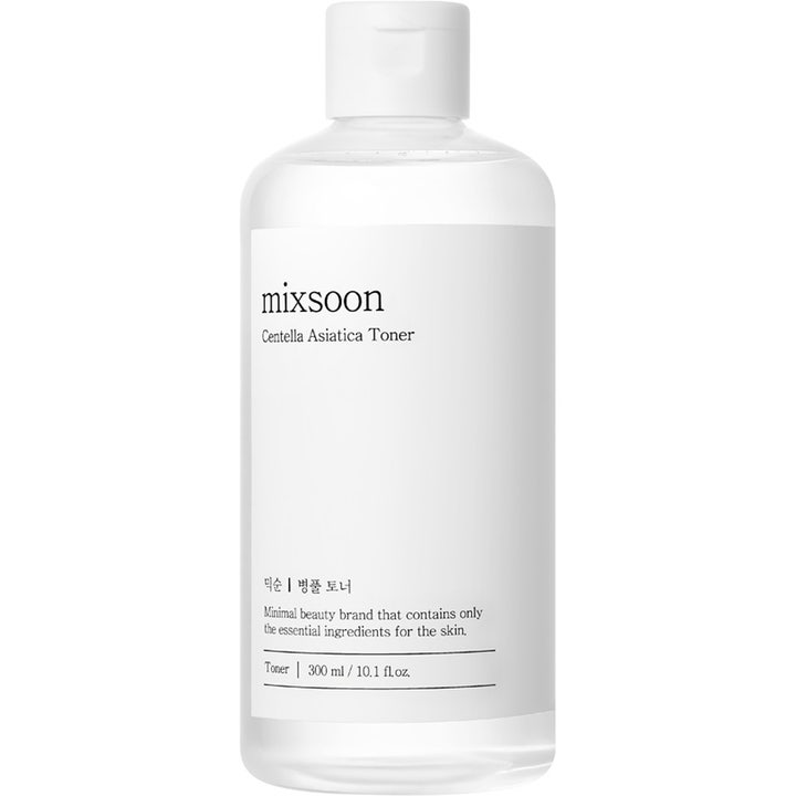 Mixsoon Centella Asiatica Toner 300 ml lugnande ansiktstoner för känslig hud i klar plastflaska med vitt lock