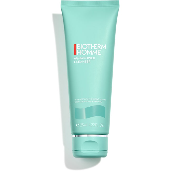 Biotherm Homme Aquapower Cleanser 125 ml ansiktsrengöring för män i en uppfriskande turkos plasttub