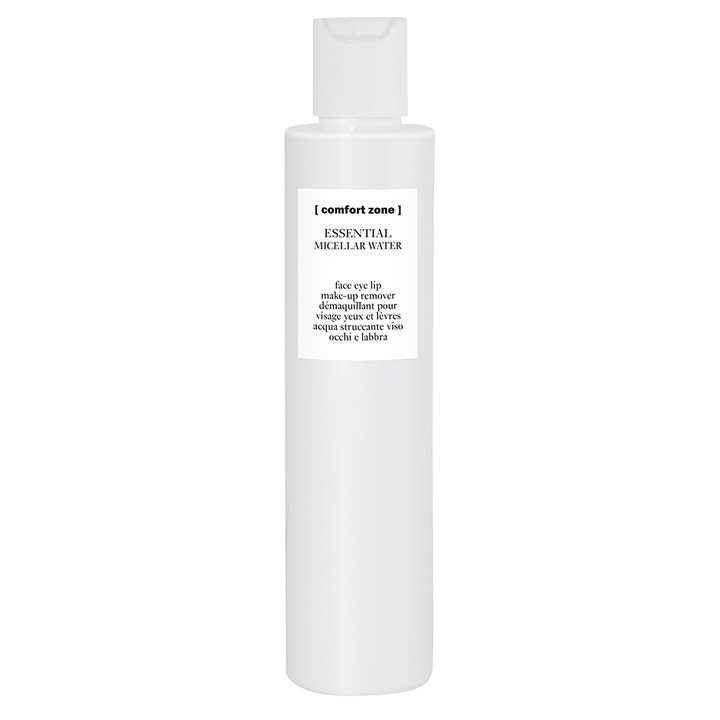 Comfort Zone Essential Micellar Water 200 ml rengöring i vit plastflaska för ansikte ögon och läppar