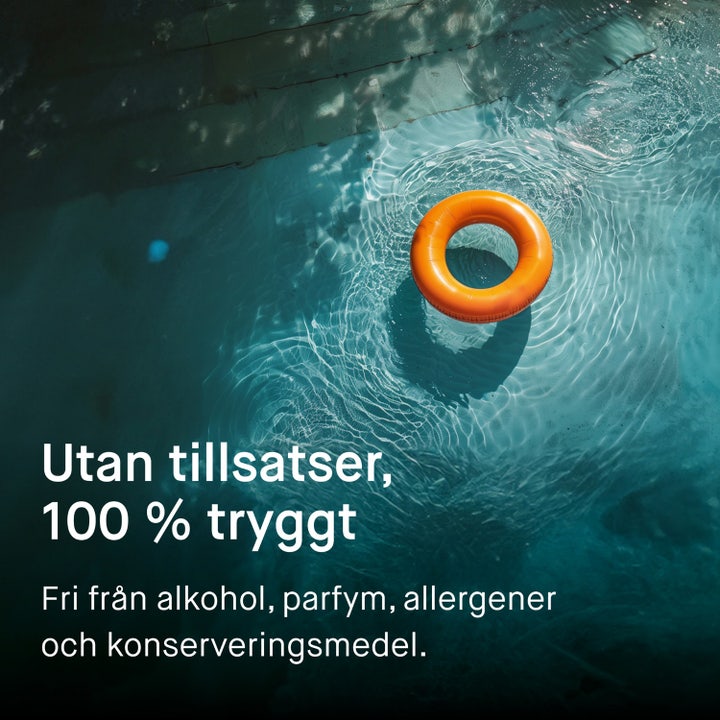 EVY Technology Daily UV Face 75 ml ansiktsmousse med spf anti-age visar kvinna i vatten med texten Water resistant