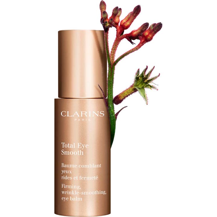Clarins Total Eye Smooth 15 ml anti-age ögonkräm för slät hud i lyxig roseguldfärgad pumpflaska med växt