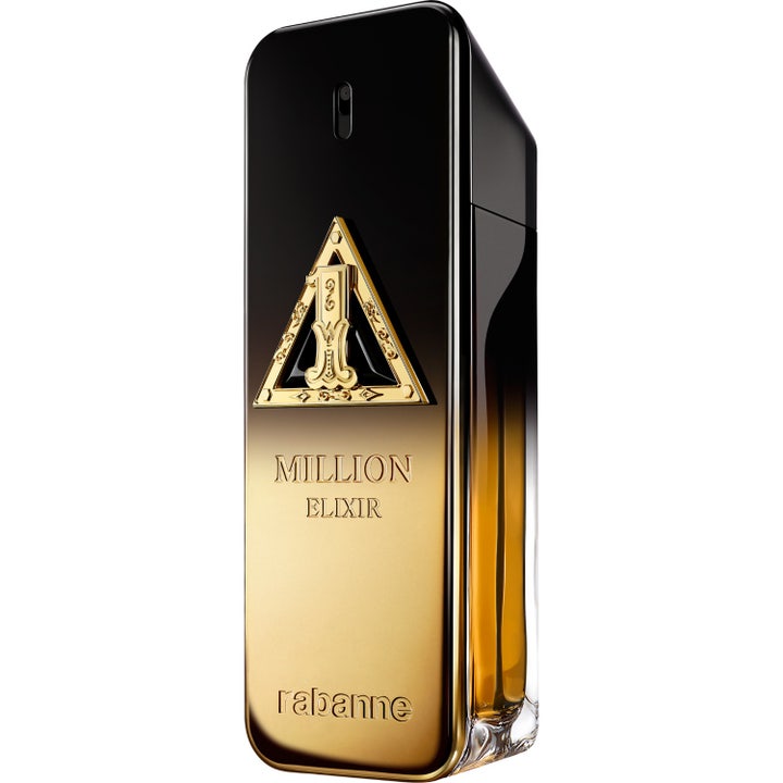 Rabanne 1 Million Night Elixir Parfum 100 ml intensiv herrparfym i svart och guldfärgad flaska formad som en guldtacka