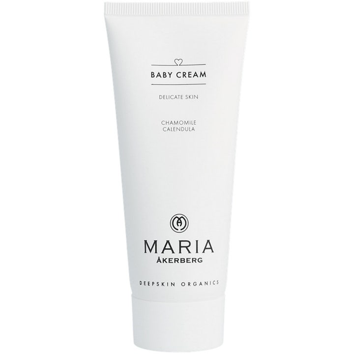 Maria Åkerberg Baby Cream närande babykräm i vit tub som lugnar känslig hud med kamomill och ringblomma.