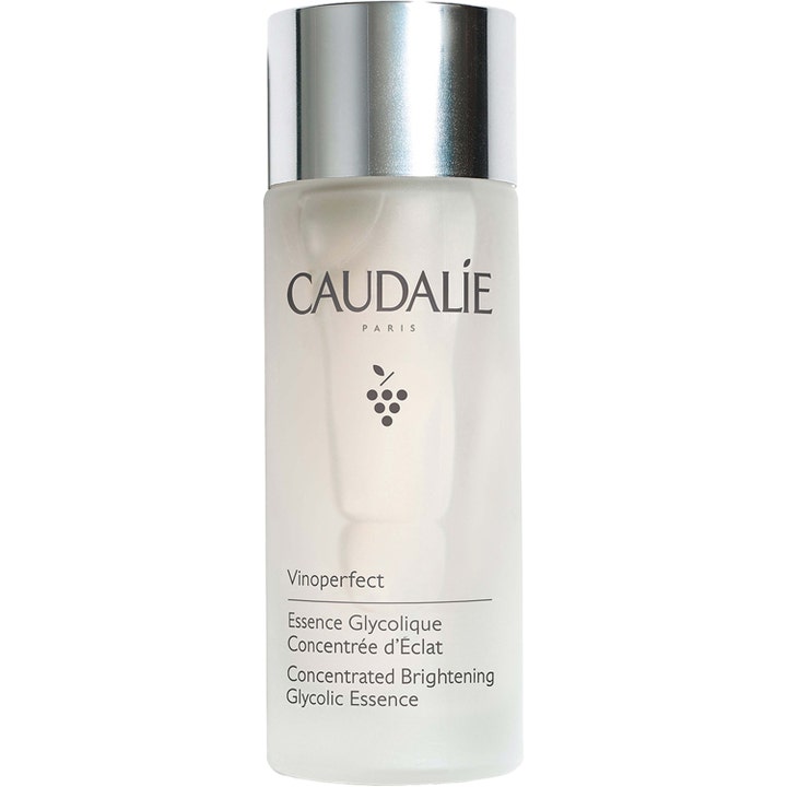 Caudalie Vinoperfect Concentrated Brightening Glycolic Essence 150ml lystergivande essence i frostad flaska med silverkork