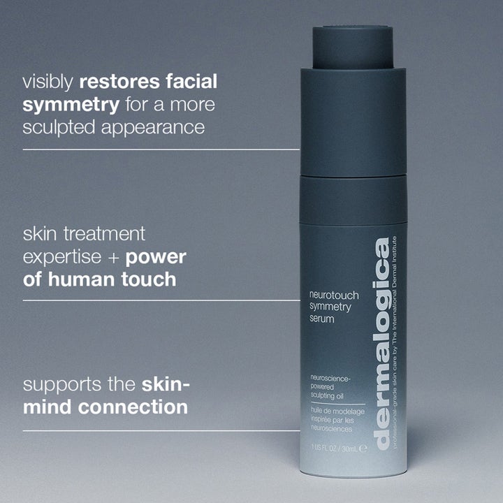 Dermalogica Neurotouch Symmetry Serum 30 ml skulpterande ansiktsserum i grå flaska främjar ansiktssymmetri