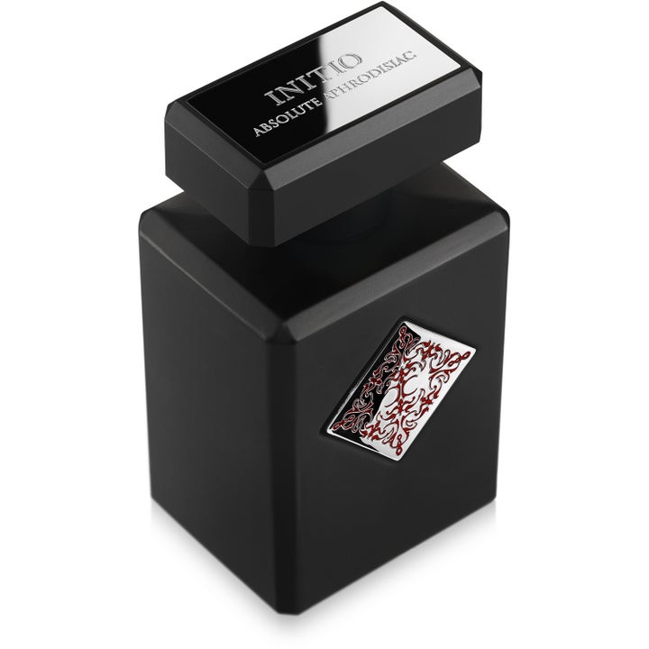 INITIO Parfums Privés Absolute Aphrodisiaque 90 ml elegant niche parfym i matt svart flaska med rött mönster och silverplatta