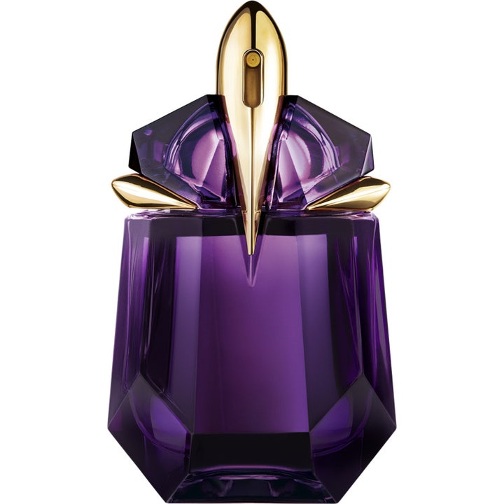 Mugler Alien Eau de Parfum 30 ml blommig parfym dam i en lila fasetterad glasflaska med guldfärgade detaljer
