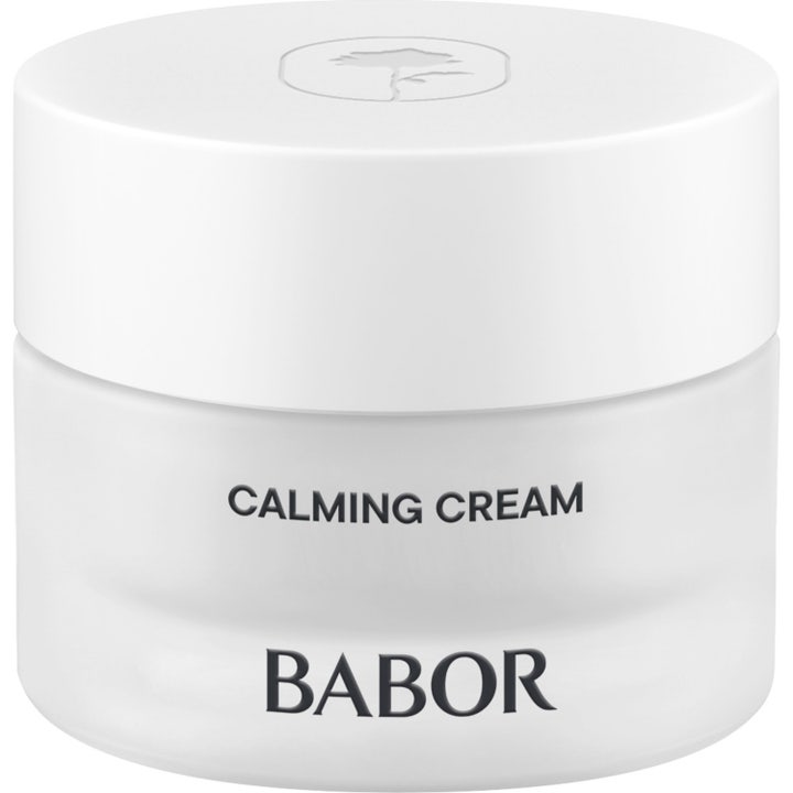 Babor Skinovage Calming Cream 50 ml anti-rödhet ansiktskräm i frostad glasburk med vitt lock för känslig hud