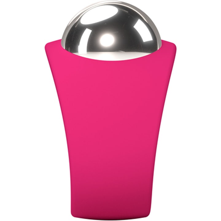 FOREO BEAR 2 Fuchsia 1 st skönhetsteknik med en rundad metallkula på en rosa silikonbas för ansiktskonturering.