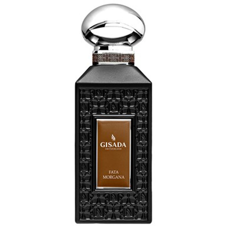 Gisada Luxury Collection Fata Morgana EdP 100 ml i mönstrad svart flaska med silverkork och brun etikett