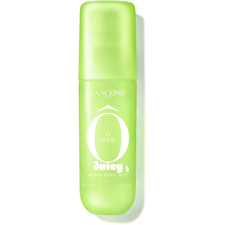 Lancôme Cool Juicy Hair & Body Mist 100 ml uppfriskande mist i en limegrön frostad flaska med vit text