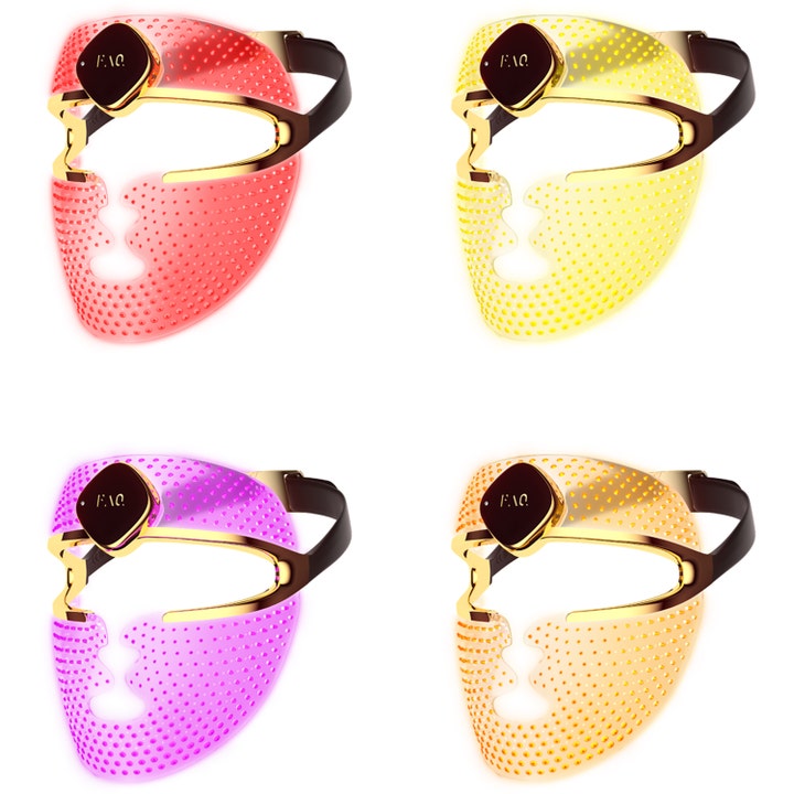 FAQ Swiss FAQ 202 Anti-Aging Silicone LED Mask 1 st led ljusterapi mask som lyser i rött gult lila och orange ljus
