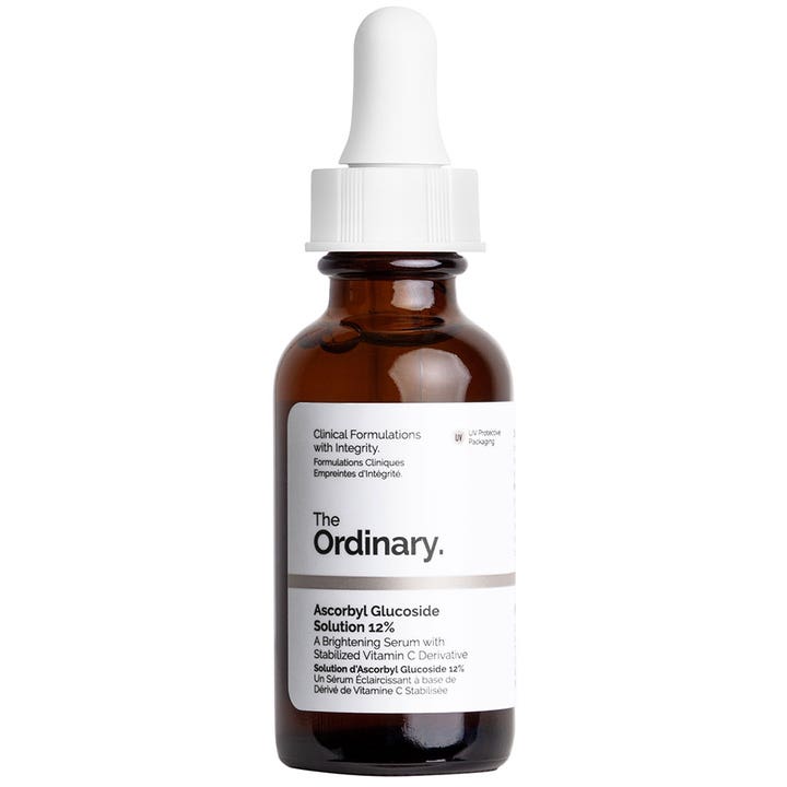 The Ordinary Ascorbyl Glucoside Solution 12% 30ml ljusnande c vitamin serum mot pigmentfläckar i mörk glasflaska