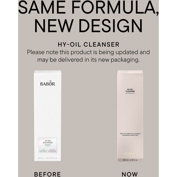 Babor HY-Öl Cleanser 200 ml oljerengöring ansikte i ny vit pumpflaska som ger effektiv tvåfas rengöring.