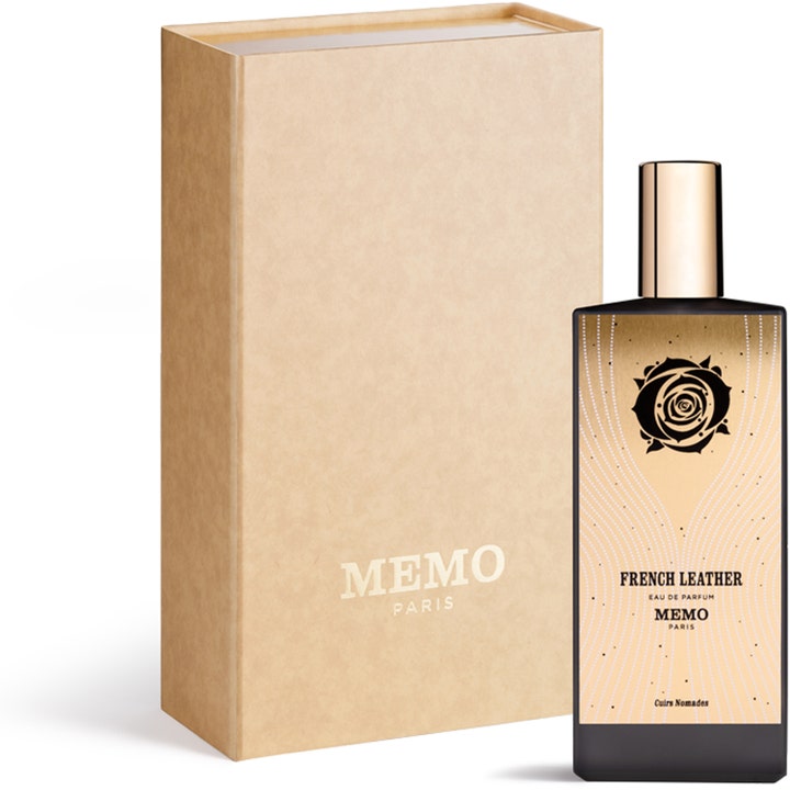Memo Paris French Leather Eau de Parfum 75 ml exklusiv parfym läder i svart flaska med guldfront och beige ask