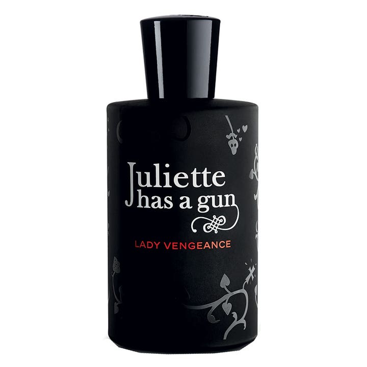Juliette has a gun Lady Vengeance 50ml eau de parfum i en matt svart flaska med dekorativa silvriga detaljer