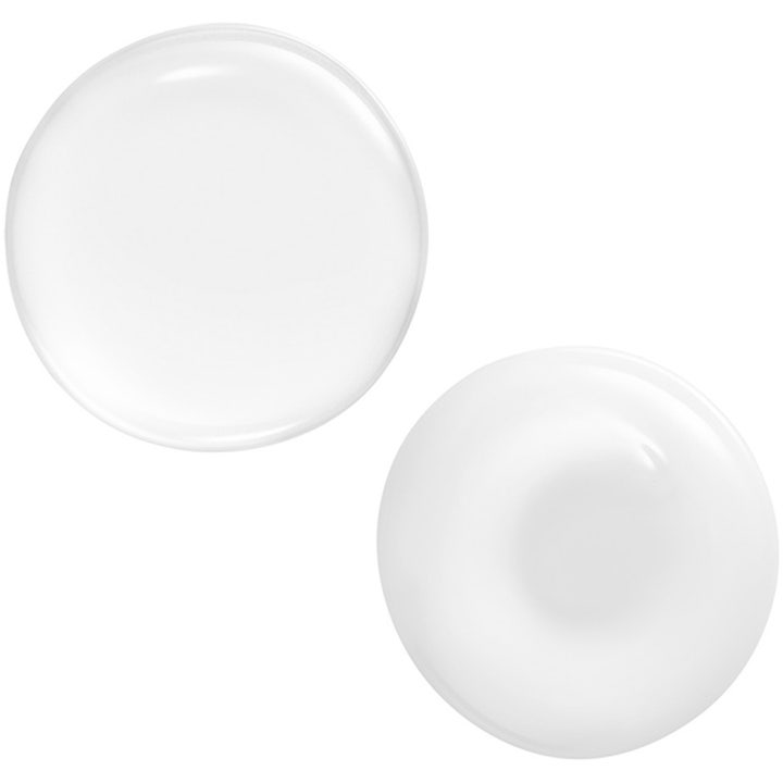 Shiseido Bio-Performance Bop skin serum filler 60 ml volymfiller visar två mjuka vita texturklickar av serumet.