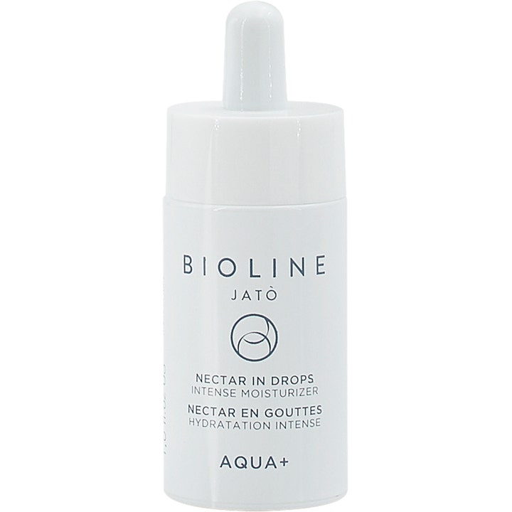 Bioline Jatò Aqua+ Nectar in Drops 30 ml djupverkande fuktserum i vit flaska med praktisk pipettkork