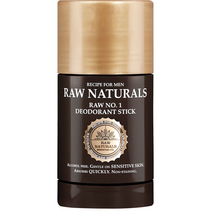 Recipe for Men Raw Naturals Raw No. 1 Deodorant Stick 75 ml skonsam deodorantstick i brun hylsa med guldfärgat lock