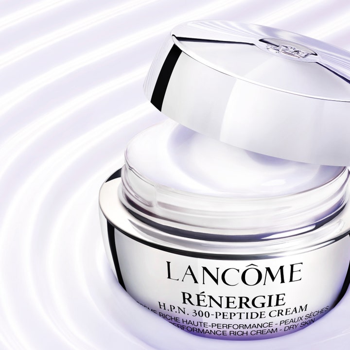 Lancôme Rénergie H.P.N. UVMUNE Cream 50 ml återfuktande dagkräm i öppen silverburk med fyllig krämig vit konsistens