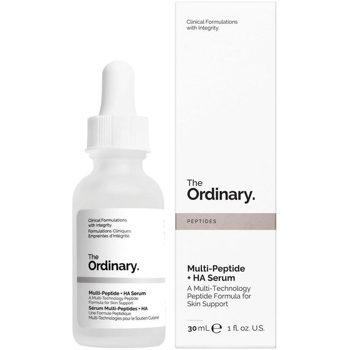 The Ordinary Multi-peptide + HA serum 30 ml anti aging peptidserum i glasflaska med vit pipett
