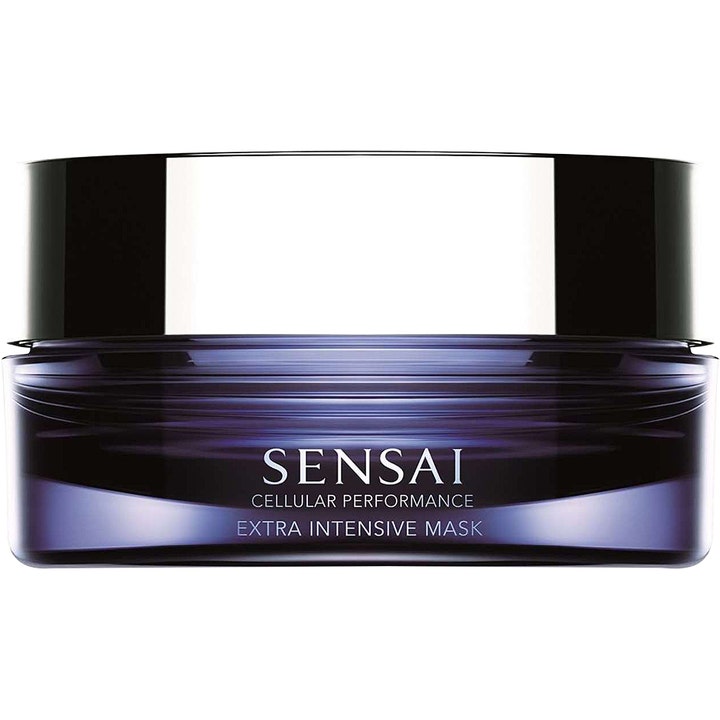 Sensai Cellular Performance Extra Intensive Mask 75 ml cellförnyande återfuktande ansiktsmask i mörklila glasburk.