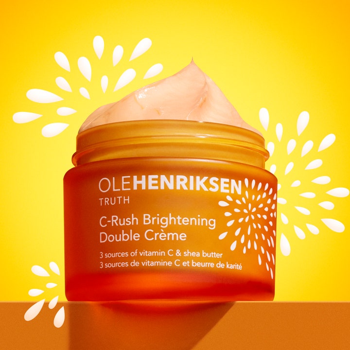 Ole Henriksen Truth C-Rush Double Creme 50 ml brightening vitamin C ansiktskräm med persikofärgad textur i orange burk