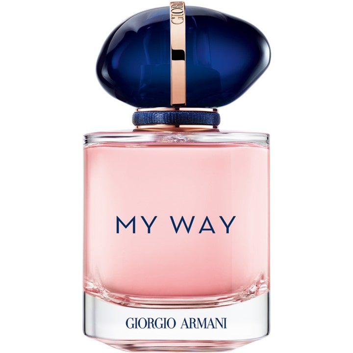Armani My Way Eau de Parfum 50ml blommig damparfym i glasflaska med rosa vätska och blå stenformad kork
