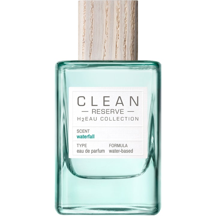 Clean Reserve H2EAU Waterfall 100 ml vattenbaserad parfym i turkos glasflaska med lock av ljust trä