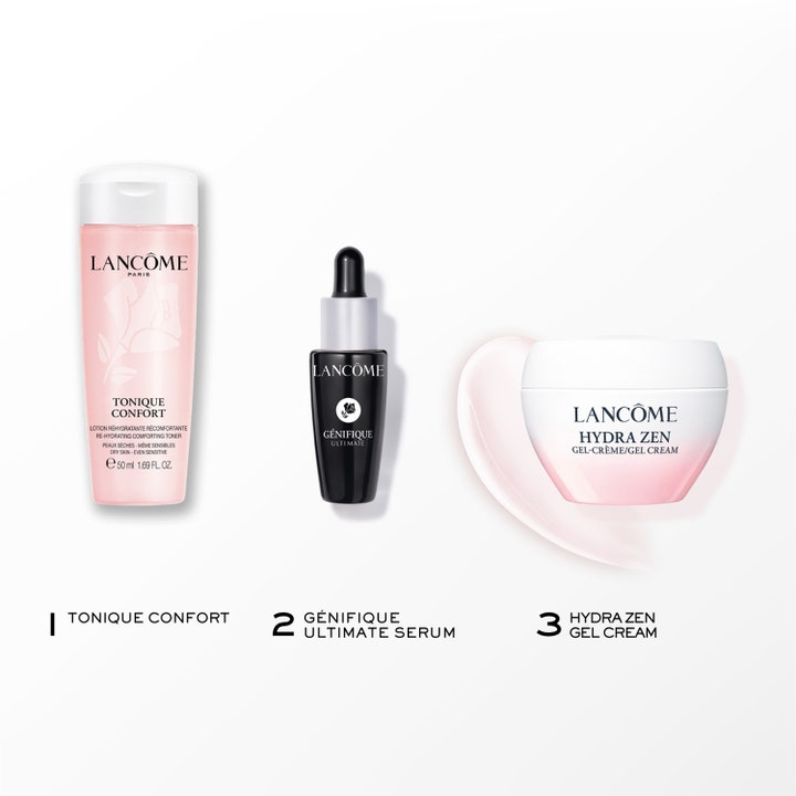 Lancôme Hydra Zen Starter Kit 1 st lugnande hudvård med ansiktsvatten, serum och återfuktande gel-crème