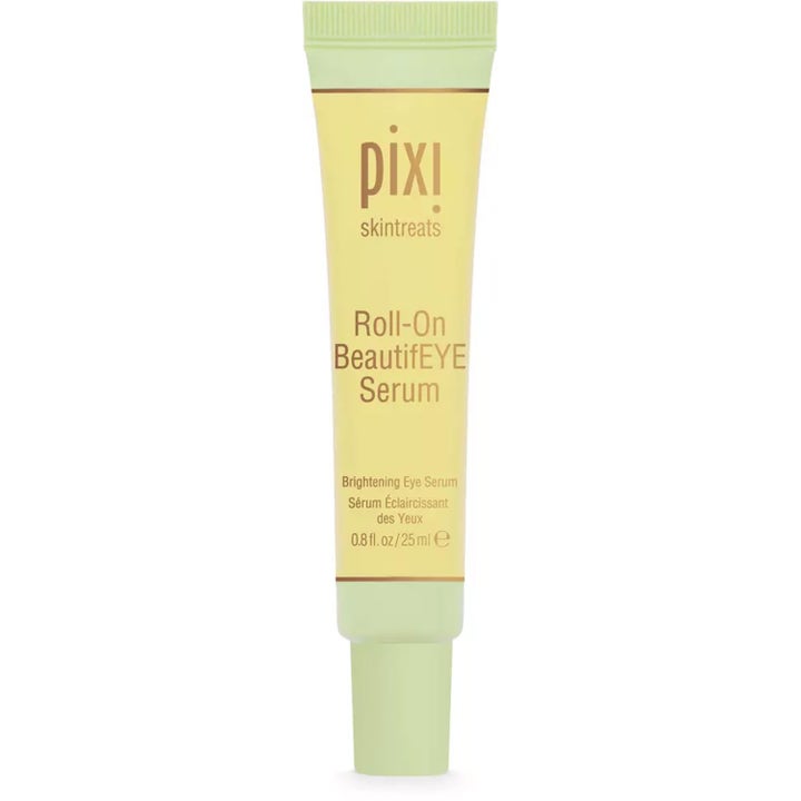 Pixi Roll-On BeautifEYE Serum 25 ml lystergivande ögonserum i ljusgul tub med mintgrönt lock och gulddetaljer.