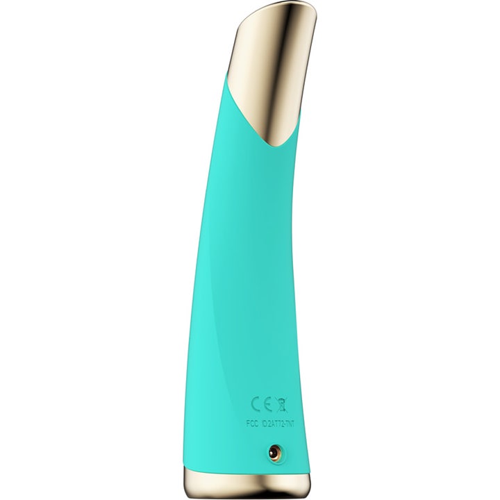 FAQ Swiss FAQ 102 LED-Pulse Facial Device Topaz 1 st för EMS hudföryngring i turkos ergonomisk design med guld