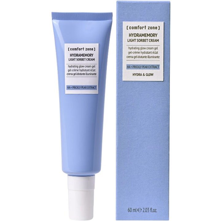 Comfort Zone Hydramemory Light Sorbet Cream 60 ml hyaluronsyra ansiktskräm i blå tub och kartong med prickly pear