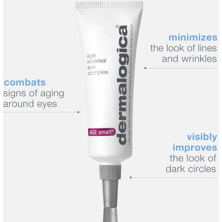 Dermalogica AGE smart Age Reversal Eye Complex ögonkräm i vit tub som minimerar linjer och motverkar mörka ringar.