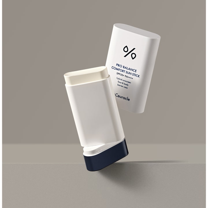Dr. Ceuracle Pro Balance Sun Stick 18 g skyddande solstift i vit hylsa med mörkblå bas och hybrid solskydd