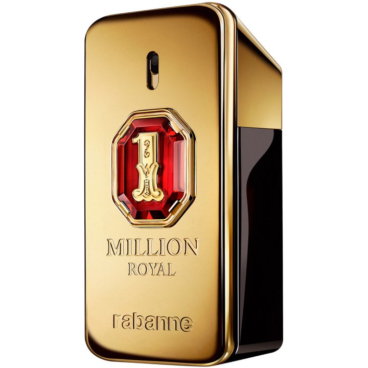Rabanne One Million Royal 50 ml parfym i guldfärgad flaska formad som en guldtacka med röd juvel