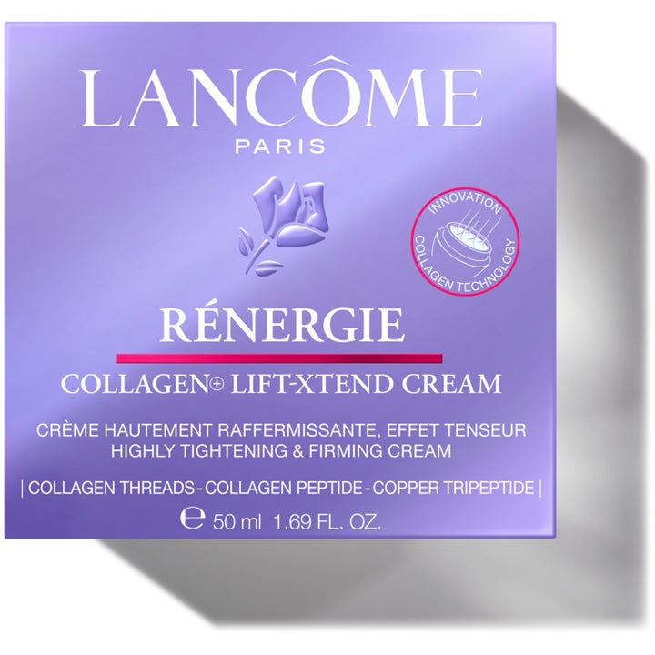 Lancôme Rénergie Collagen+ Lift-Xtend Cream 50 ml i lila ytterförpackning med Collagen Technology.