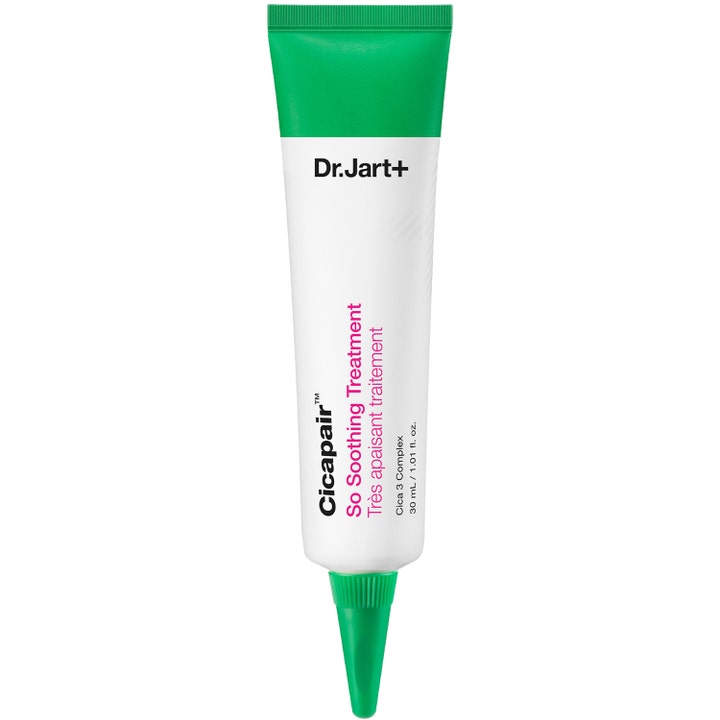 Dr. Jart+ Cicapair So Soothing Treatment 30 ml cica behandling mot rodnad i vit tub med smal grön applikatorspets.