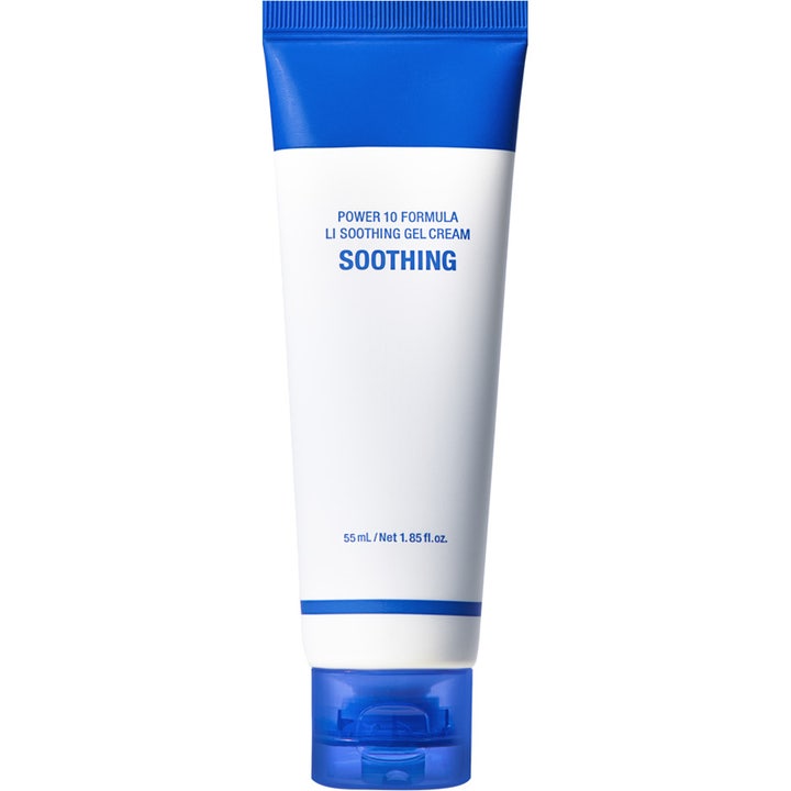 It's Skin Power 10 Formula LI Soothing Gel Cream 55 ml lugnande kräm i en vit tub med blå detaljer