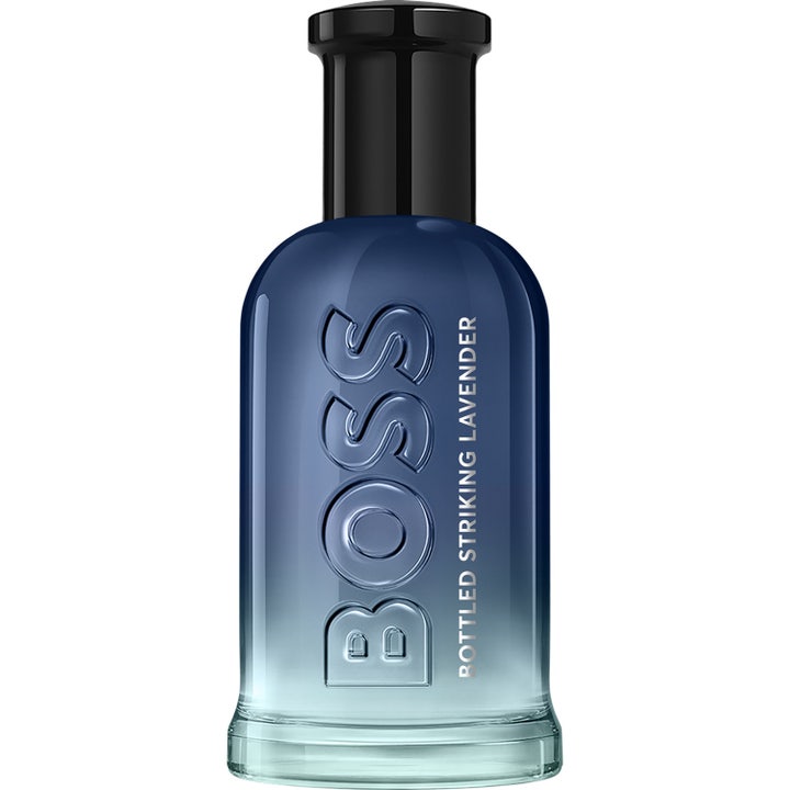 Hugo Boss Bottled Striking Lavender 50 ml parfym i en blåtonad glasflaska med svart lock