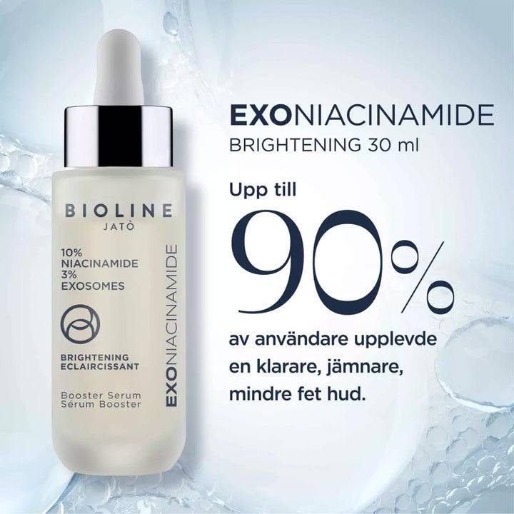 Bioline Jatò Exoniacinamide Booster Serum 30 ml lystergivande serum i frostad glasflaska med pipett