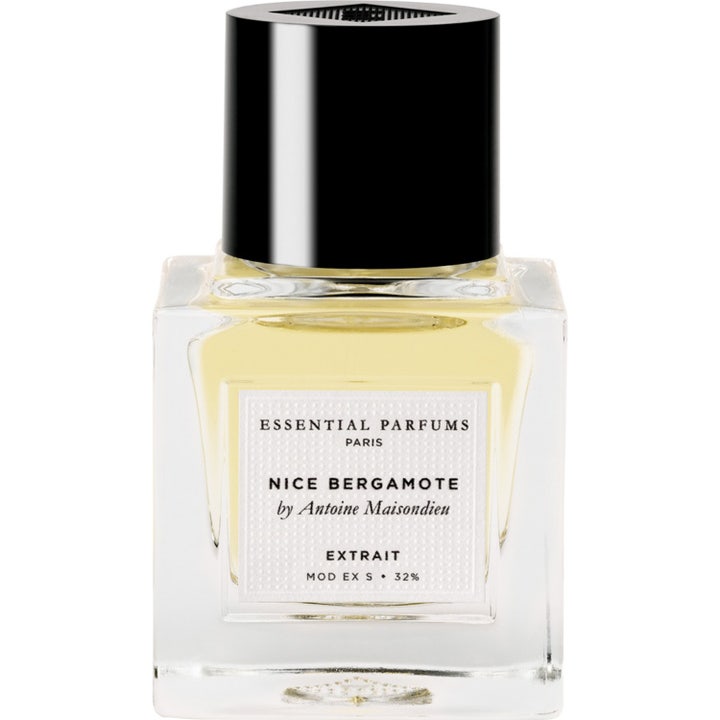 Essential Parfums Nice Bergamote 30 ml extrait de parfum i fyrkantig glasflaska med gul vätska och svart lock