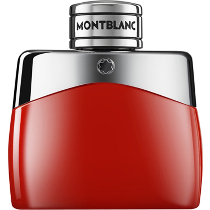 Montblanc Legend Red Eau de Parfum 50 ml herreparfym i en röd glansig flaska med silverfärgad topp och kork