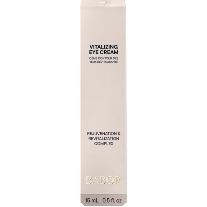 Babor Vitalizing Eye Cream 15 ml lystergivande ögonkräm i ljusrosa ytterförpackning som ger ny energi