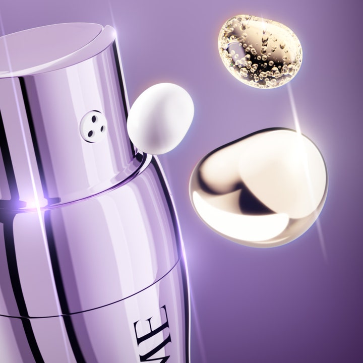 Lancôme Rénergie C.R.x Triple Serum Retinol 50 ml serum mot rynkor med tre svävande droppar intill lila pumpflaska