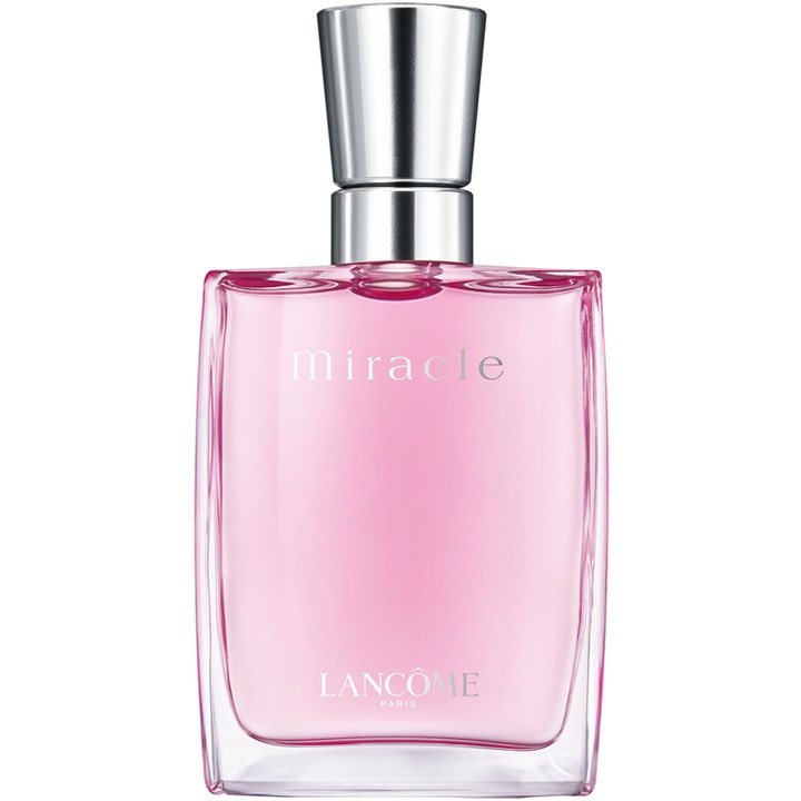 Lancôme Miracle Eau de Parfum 30 ml blommig parfym Miracle med rosa vätska i en rektangulär glasflaska med silverkork