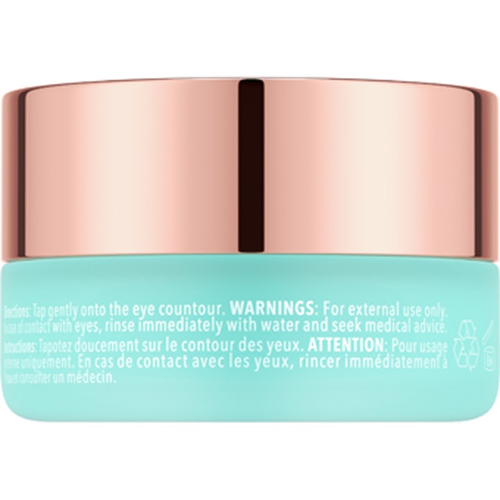 FOREO IRIS C-Concentrated Brightening Eye Cream 15 ml ögonkräm med vitamin C i turkos burk med lock i roseguld