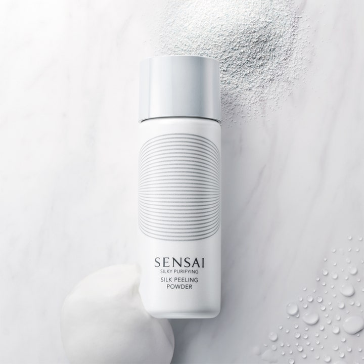 Sensai Silky Purifying Silk Peeling Powder 40 g enzympeeling ansikte med vitt pulver och mjukt skum