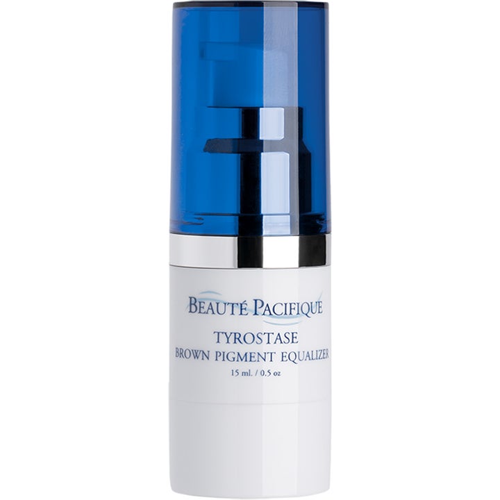 Beauté Pacifique Tyrostase Brown Pigment Equalizer 15 ml brun pigment utjämnare i vit pumpflaska med blått lock